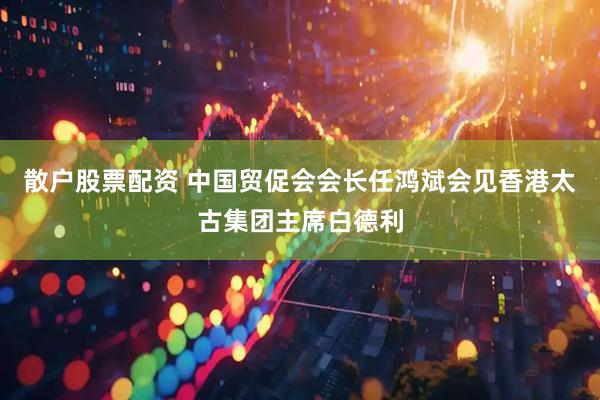 散户股票配资 中国贸促会会长任鸿斌会见香港太古集团主席白德利